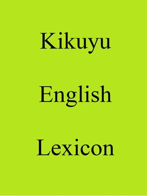 cover image of Kikuyu English Lexicon